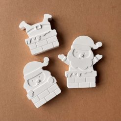 Paint Your Own Santa Chimney Craft Kit – 3 Handmade Plaster Figures (Christmas Activity)