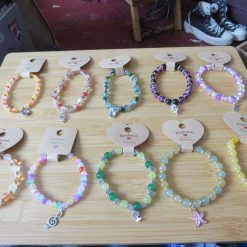 Glass Bead Bracelets size 6.5 inches.
