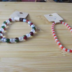 Christmas Glass Bead Bracelets size 7 inches