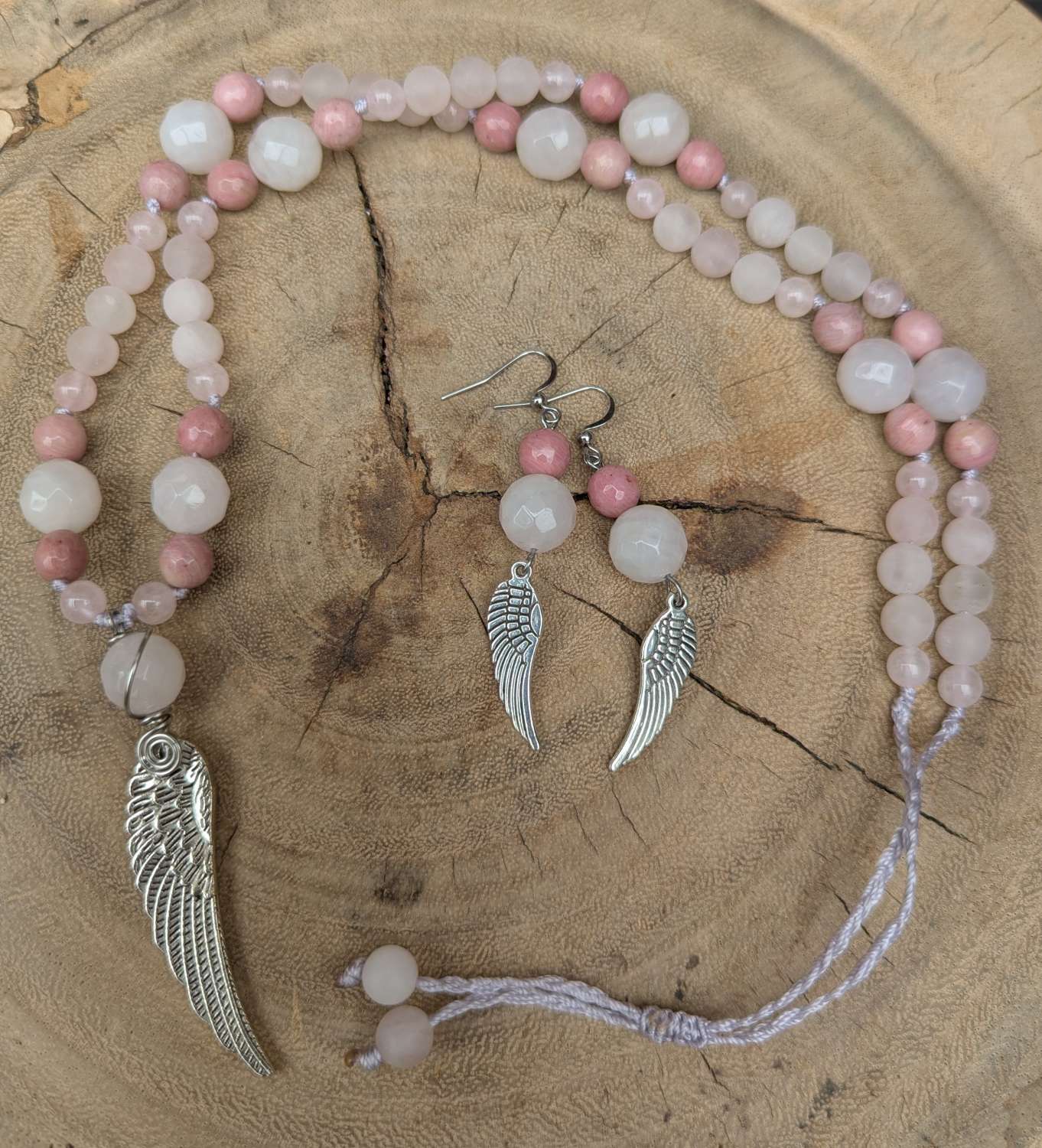 Wings of love jewellery set - Rose quartz Wings of love jewellery set - Rose quartz