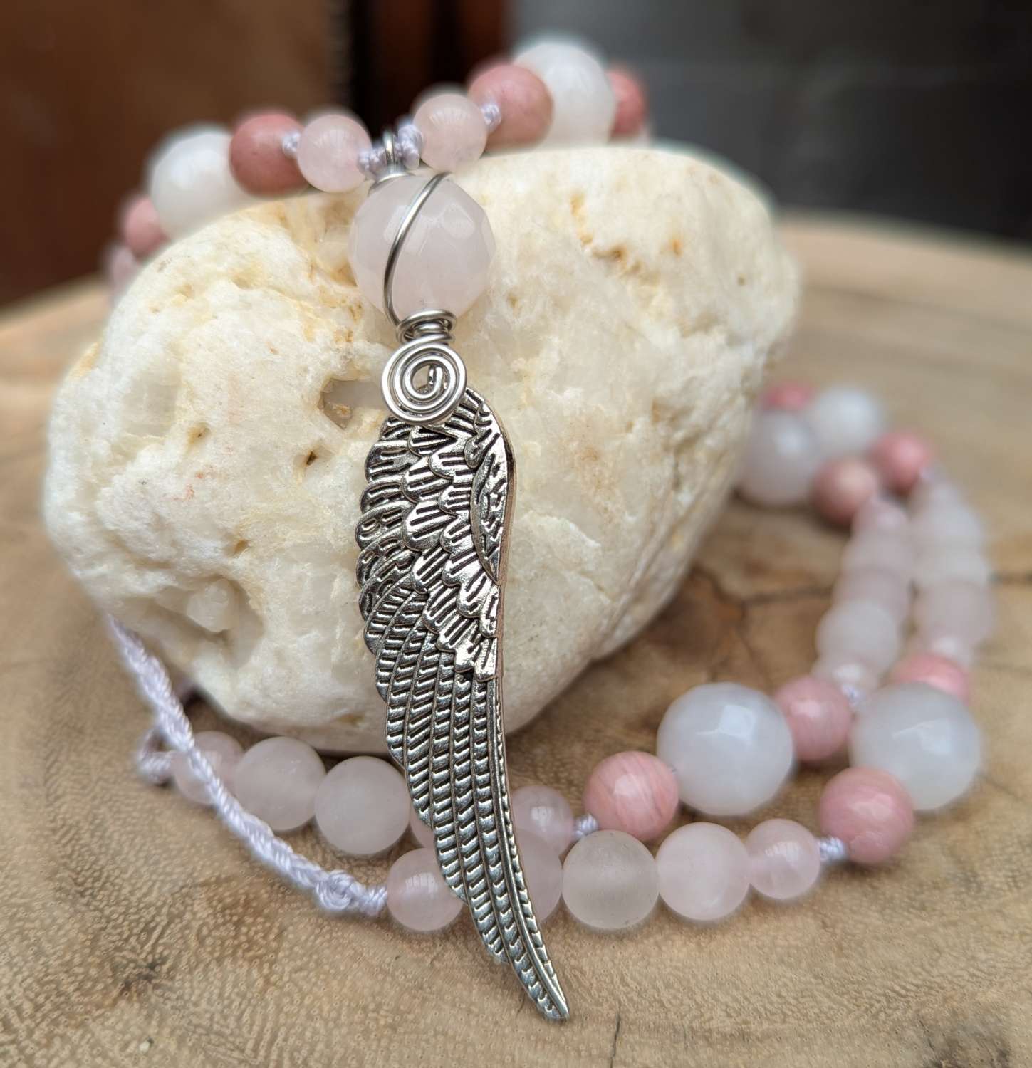 Wings of love jewellery set - Rose quartz Wings of love jewellery set - Rose quartz