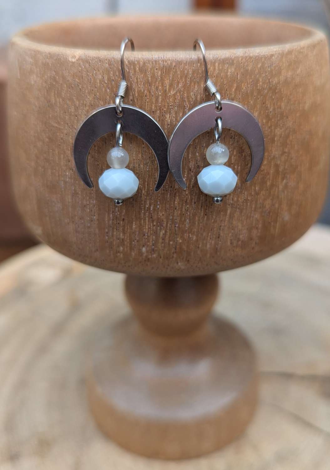 Grey moonstone statement set Grey moonstone statement set