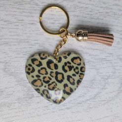 Leopard print keyring