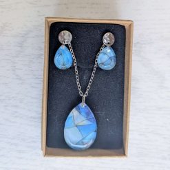 Blue mosaic jewellery set