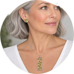 Pendant & Ear Studs - Avocado Slice