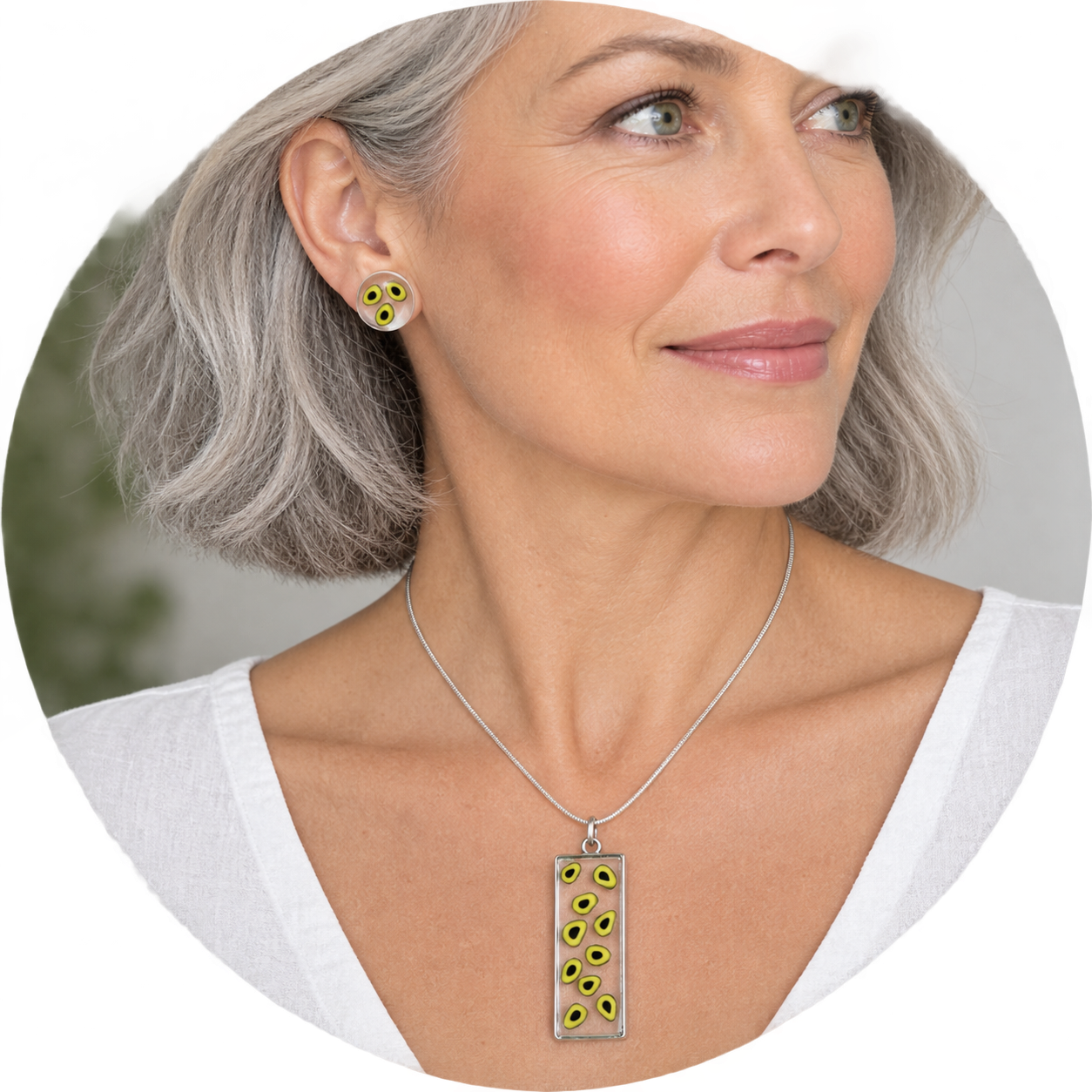 Pendant & Ear Studs - Avocado Slice Pendant & Ear Studs - Avocado Slice
