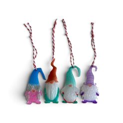 Colourful resin gnome decorations- set of 4