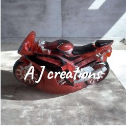 ✨ HANDMADE RED RESIN MOTORBIKE ✨