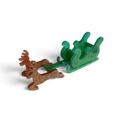 🦌✨ REINDEER & SLEIGH — Handmade Resin Decoration ✨🛷