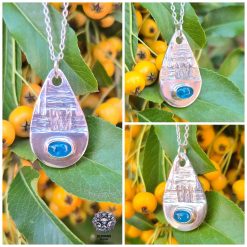 Pendant Only - Neon Apatite Fine Silver And Sterling Silver Pendant