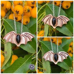 Black Onyx Bare Copper Bat Pendant