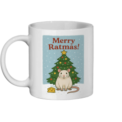 Merry Ratmas Christmas Tree Coffee Mug - White