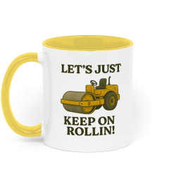 Backhoeing, We Dig It Coffee Mug - Yellow and White