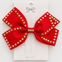 Large Red Sparkly bow clip
