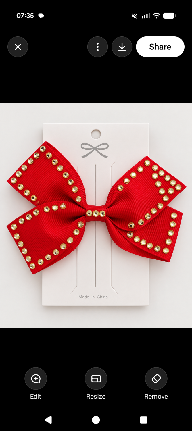 Large Red Sparkly bow clip Large Red Sparkly bow clip