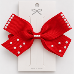 Large Red Sparkly Bow Clip