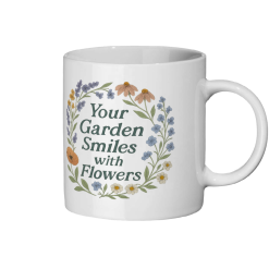Your Garden Smiles With Flowers 109 Coffee Mug - White 1