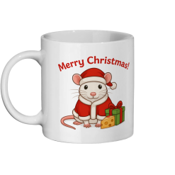 Merry Christmas Mouse Coffee Mug - White