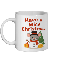 Merry Christmas Mouse Coffee Mug - White