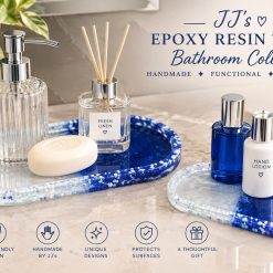 Beautiful Blue & White Epoxy Resin Food-Safe Serving Dish