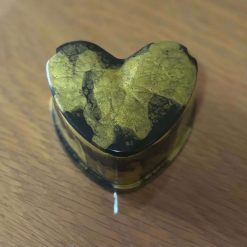 White & Charcoal Marble-Effect Epoxy Resin Trinket Pot with Lid