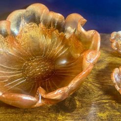 Autumn Colour Flower Bowl & 2 Mini Bowls – Handmade Epoxy Resin Set