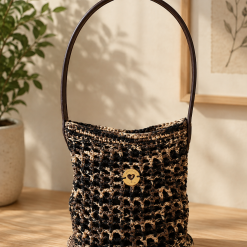 Brown/Beige crochet handbag
