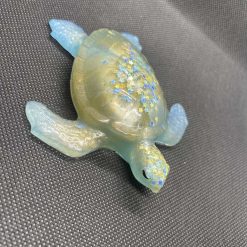 Resin bronze and blue turtle with star glitter