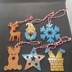 Resin x6 hanging Christmas decor