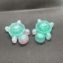 X2 mini teal and purple resin turtles