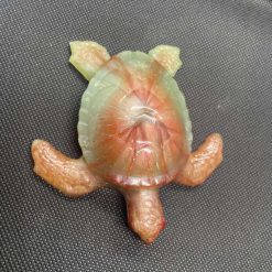 Handmade teal and bronze resin turtle