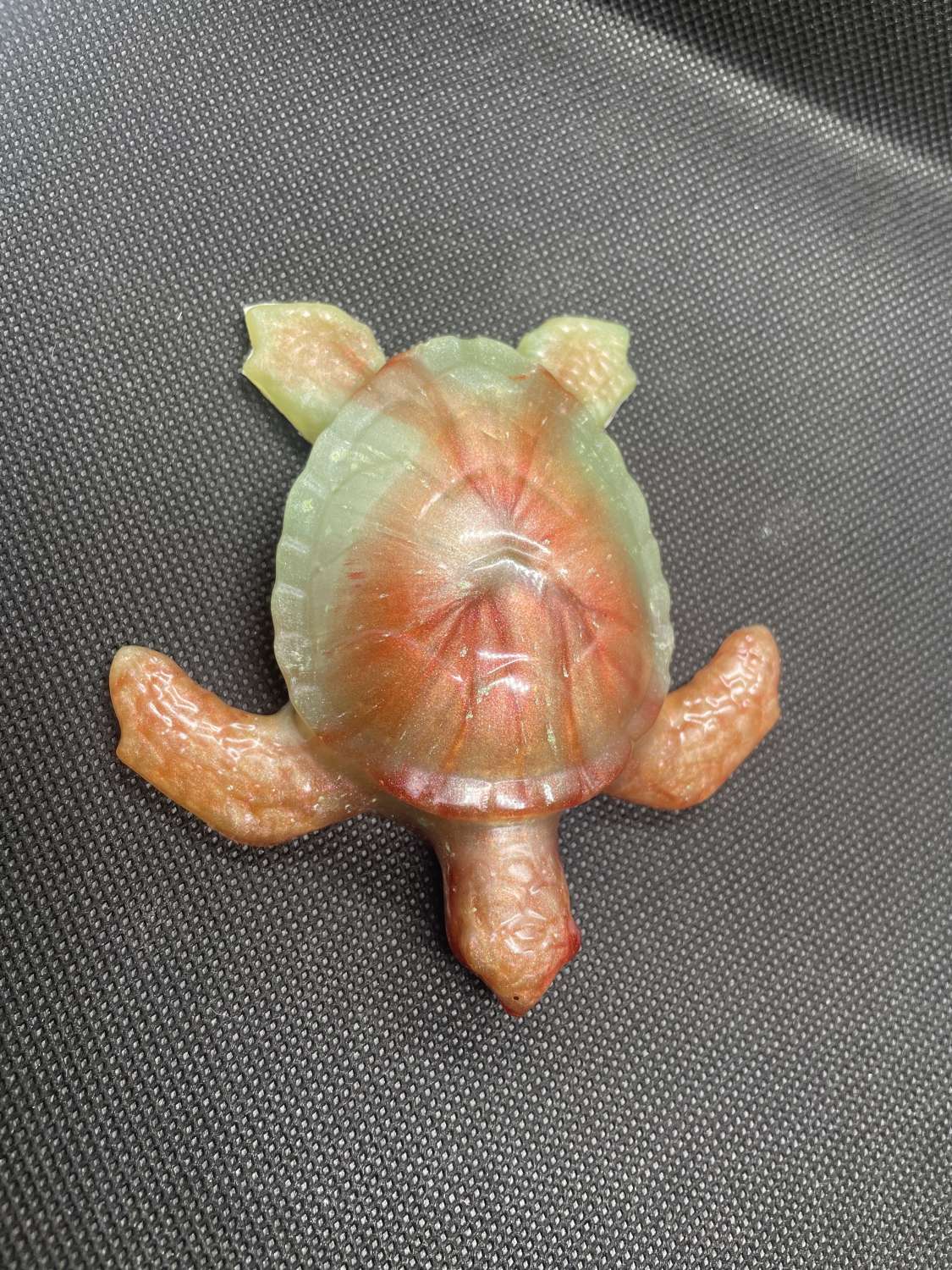 Handmade teal and bronze resin turtle Handmade teal and bronze resin turtle