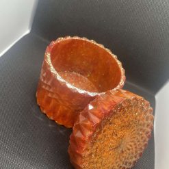 Resin bronze glittery dish with lid