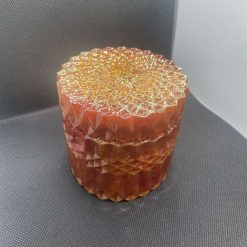 Resin bronze glittery dish with lid 1