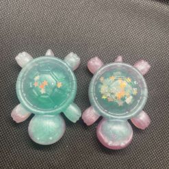 X2 resin blue and purple with glitter turtles