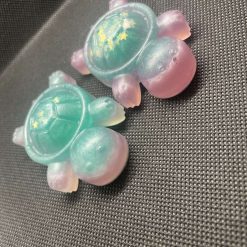 X2 resin blue and purple with glitter turtles 1