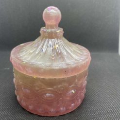 Pink glitter resin trinket dish and lid 1