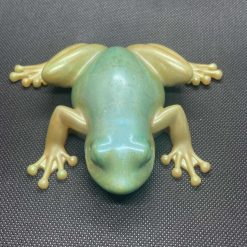 Resin green and gold frog