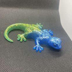 Resin blue and green glittery mini lizard 1