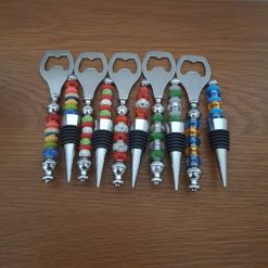 Beadable bottle opener and stopper set