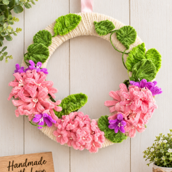 Pink flower wreath