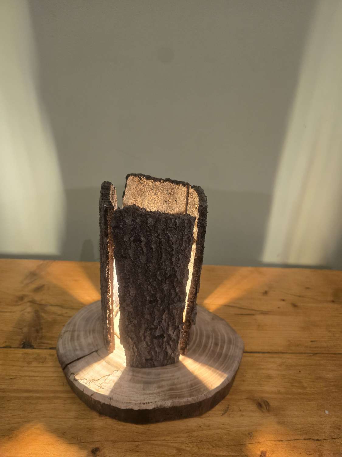 Rustic handcrafted Tree Bark Table/Bedside Lamp Rustic handcrafted Tree Bark Table/Bedside Lamp