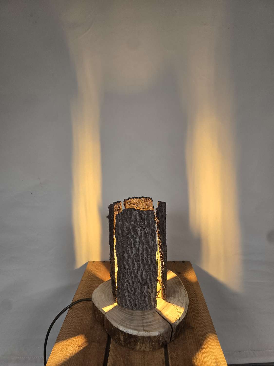 Rustic handcrafted Tree Bark Table/Bedside Lamp Rustic handcrafted Tree Bark Table/Bedside Lamp