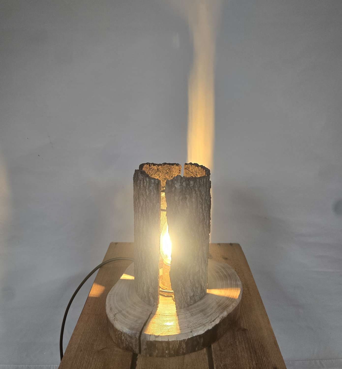 Rustic handcrafted Tree Bark Table/Bedside Lamp Rustic handcrafted Tree Bark Table/Bedside Lamp