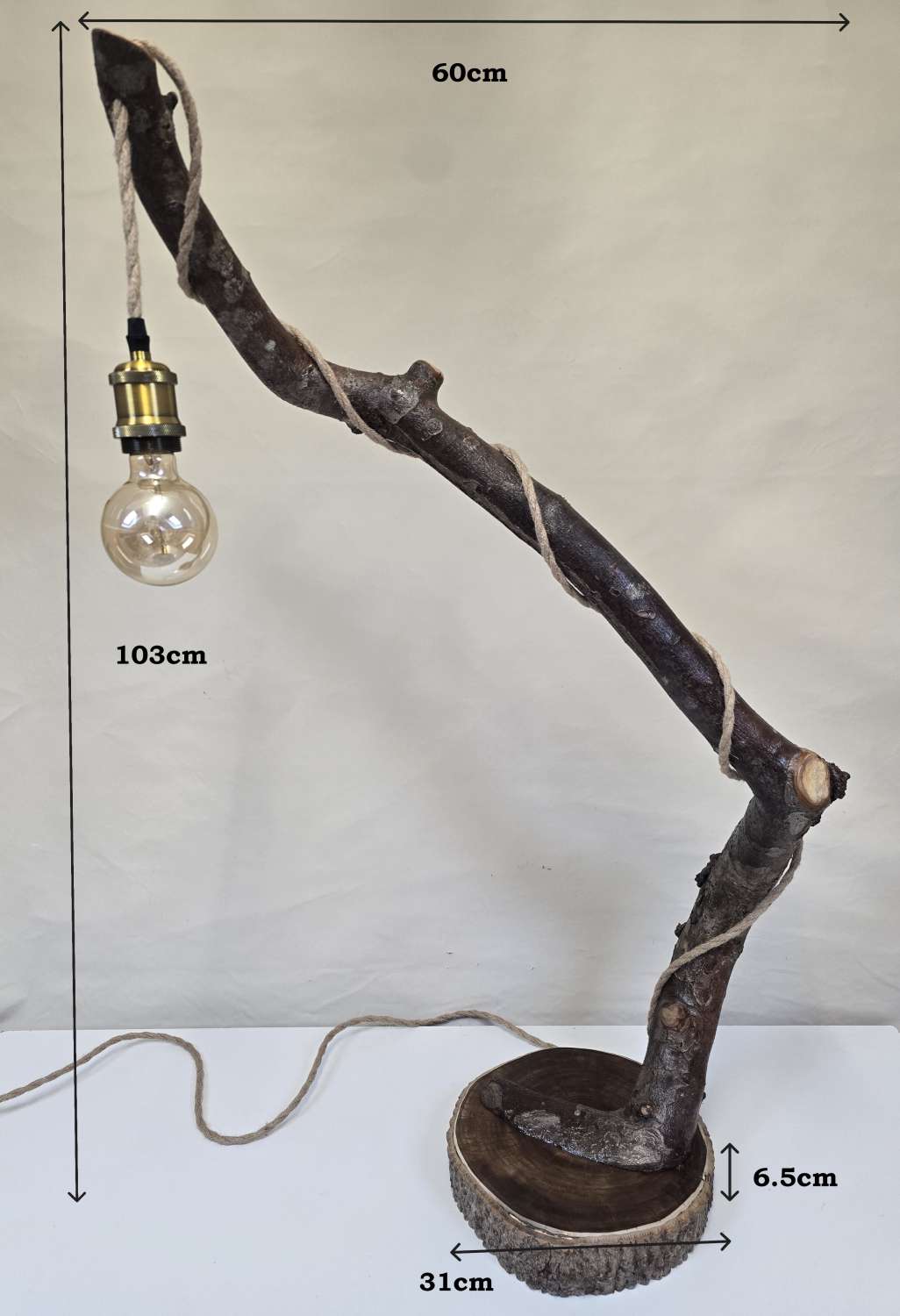 Handmade rustic wooden freestanding lamp Handmade rustic wooden freestanding lamp