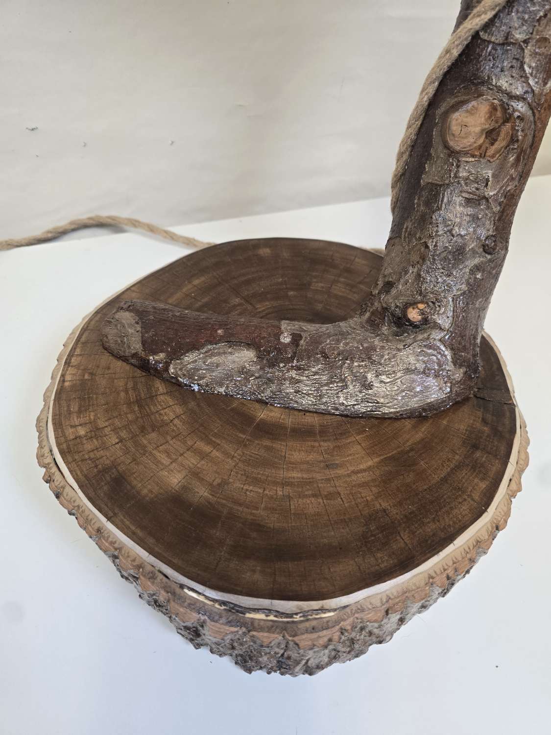 Handmade rustic wooden freestanding lamp Handmade rustic wooden freestanding lamp