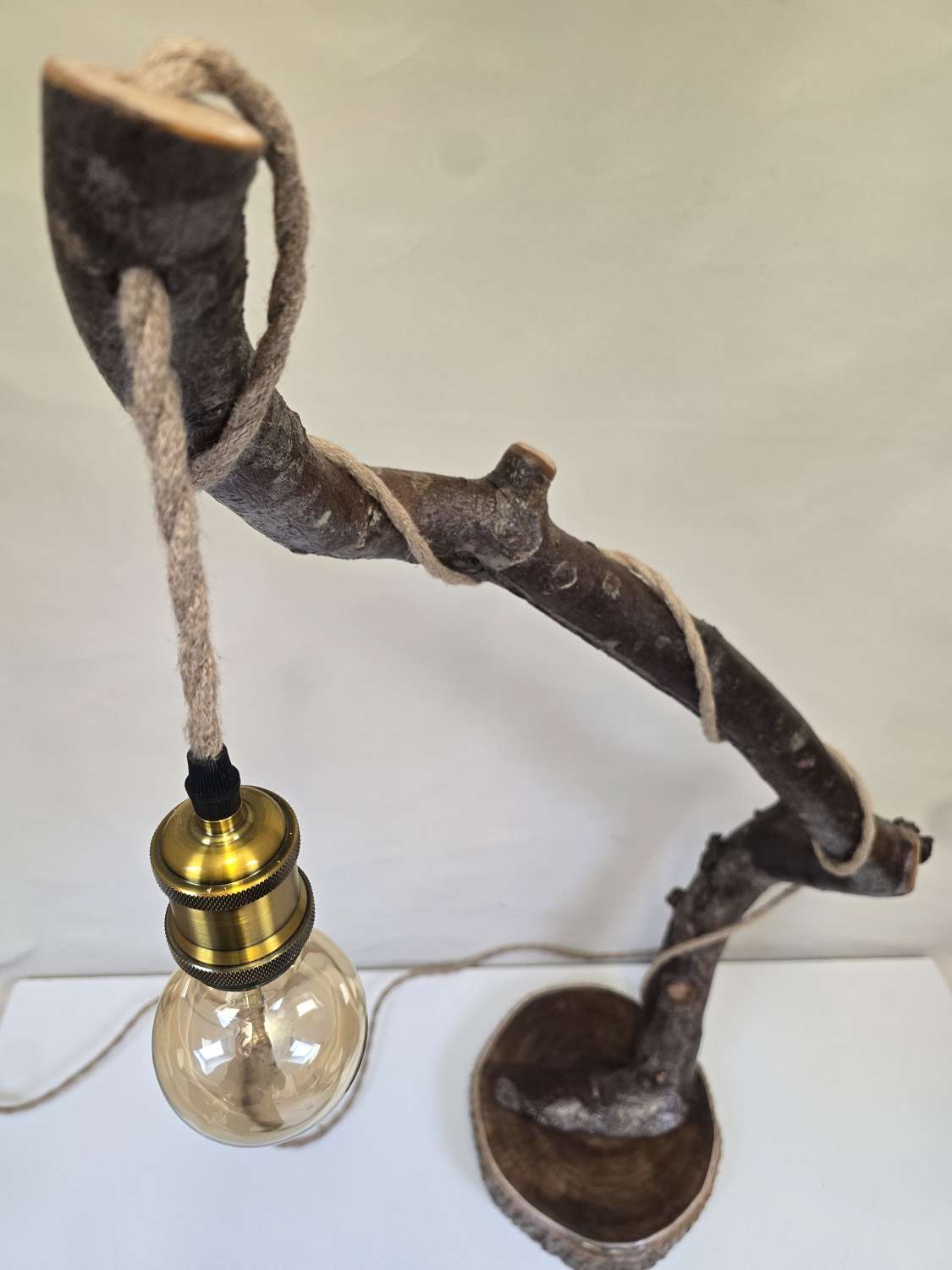 Handmade rustic wooden freestanding lamp Handmade rustic wooden freestanding lamp