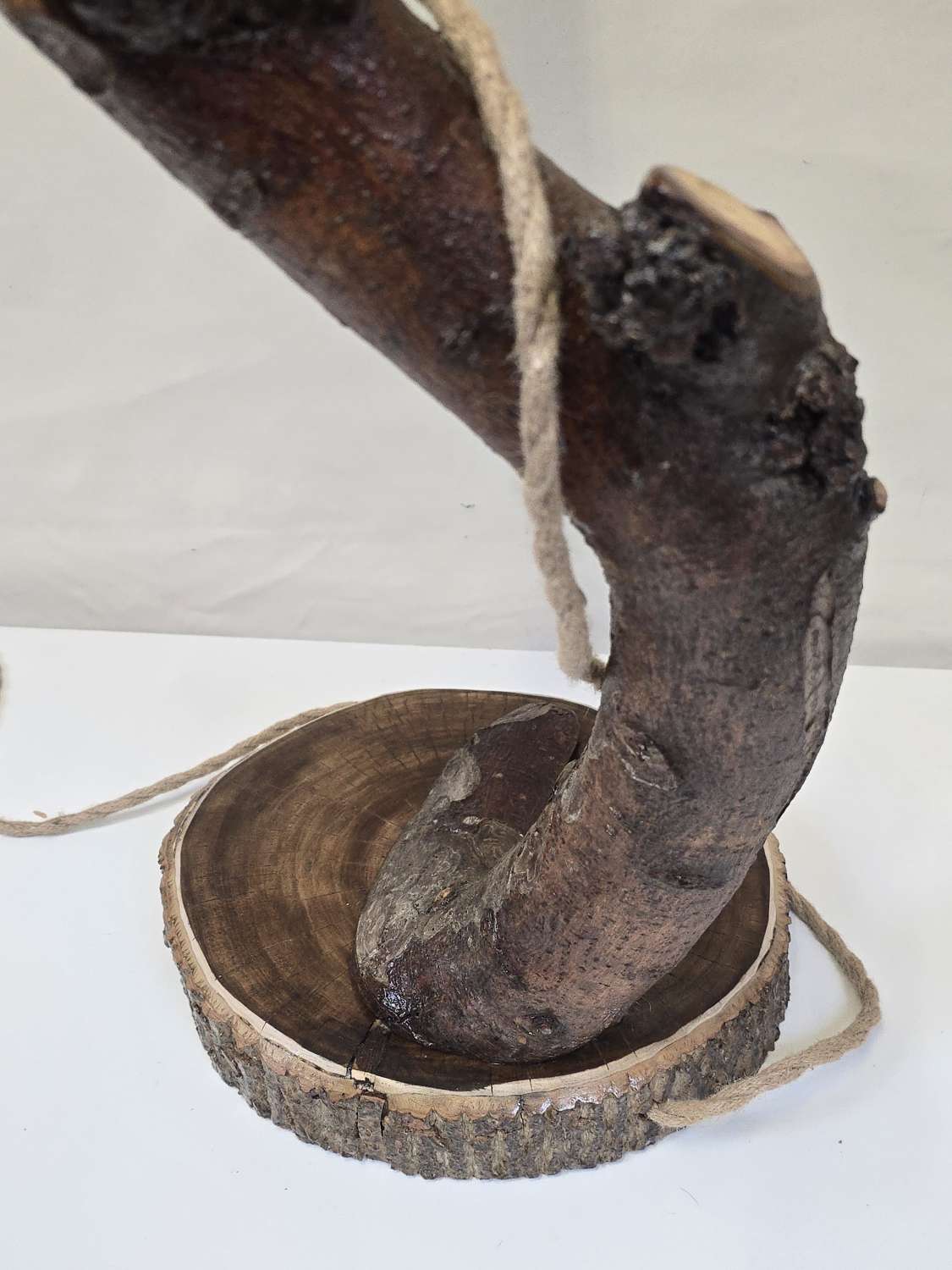 Handmade rustic wooden freestanding lamp Handmade rustic wooden freestanding lamp