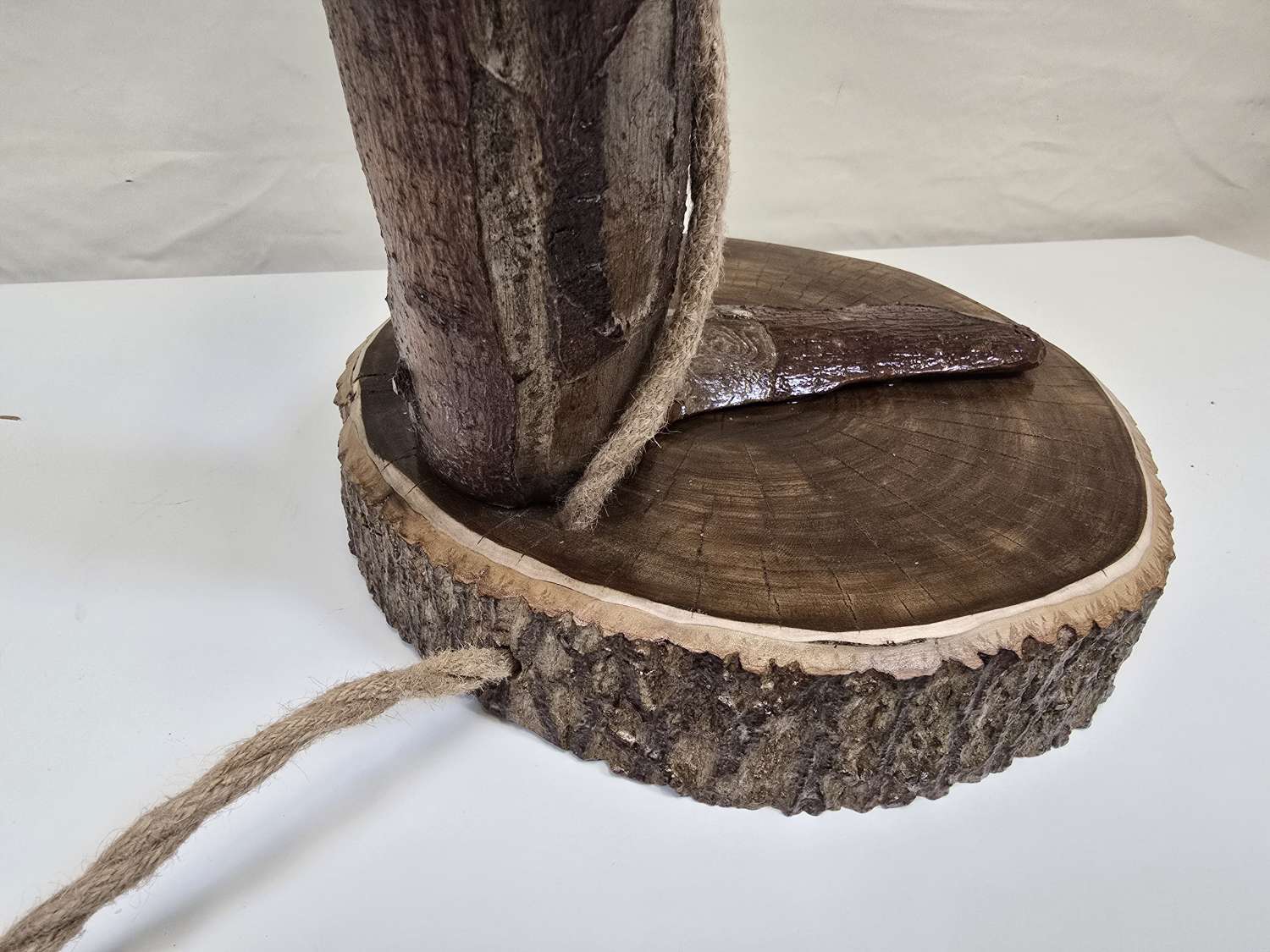 Handmade rustic wooden freestanding lamp Handmade rustic wooden freestanding lamp