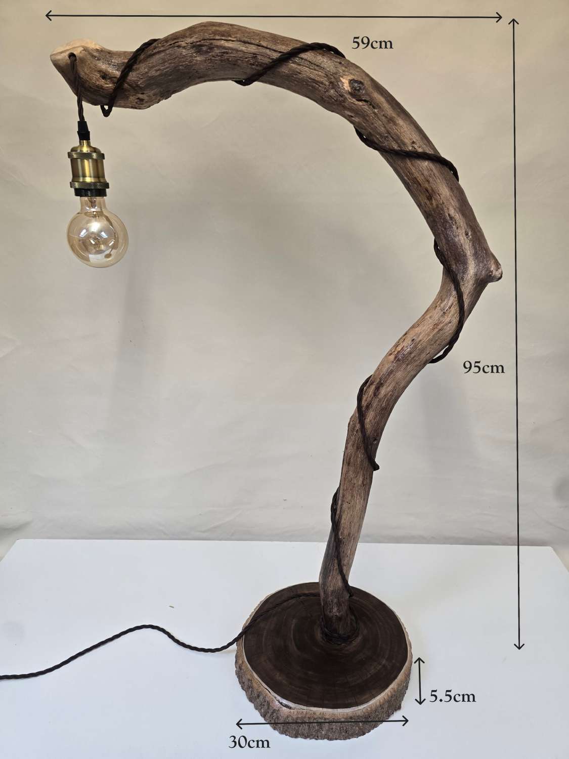 Rustic handcrafted wooden freestanding or table lamp Rustic handcrafted wooden freestanding or table lamp